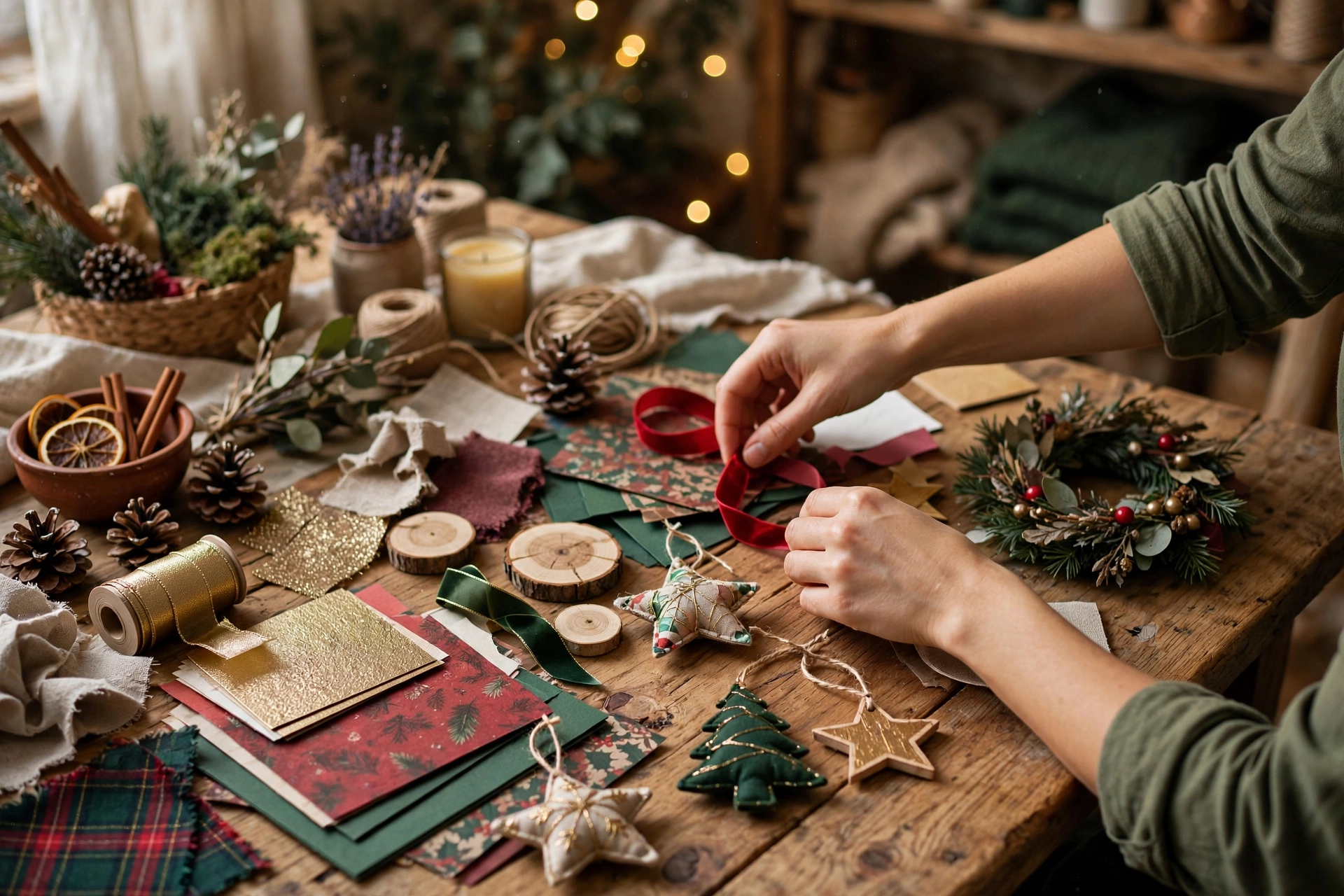DIY Christmas gift wrapping station